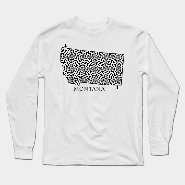 State of Montana Maze Long Sleeve T-Shirt by gorff